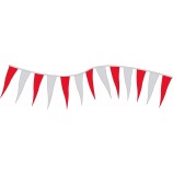 sswbasics metalen driehoek wimpel - Rood / zilver - 60'L