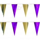 banderines de cadena púrpura / oro de alta calidad personalizados al por mayor (60 pies)