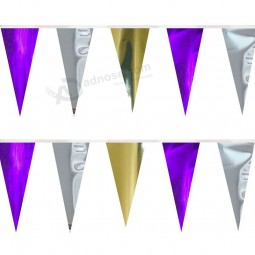 Banderines de hilo flagandbanner púrpura / oro / plata (60 pies)