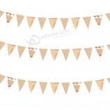 30 ft Champagner Gold doppelseitige Glitter / Metallic Papier Dreieck Flagge Wimpel Banner für Hochzeit Geburtstag