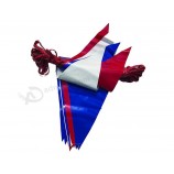 100 ft triangle poly pennant - double-stitched - RED, whte and blue