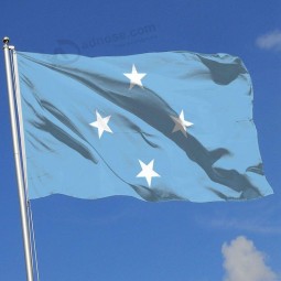 Mikronesien Flagge 3x5ft-100% Polyester einlagig transluzente Banner Messing Ösen Outdoor Spezial