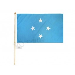 Ant Enterprises 5' Wood Flag Pole Kit Wall Mount Bracket 3x5 Micronesia Country Polyester Flag