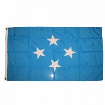 bandiera su ordinazione del paese della micronesia d'attaccatura della stampa di seta del poliestere all'ingrosso 3 * 5FT tutta la dimensione bandiera su ordinazione del paese
