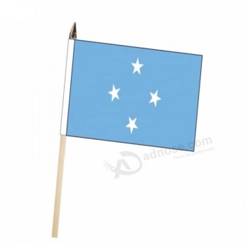 оптом пользовательские мини страна федеративные штаты микронезия национальный ручной размахивая флагом