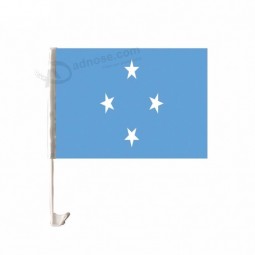 impresión personalizada tela de poliéster micronesia bandera de la ventana del coche