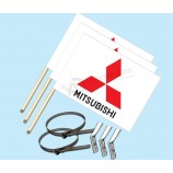 «mitsubishi logo» - полный пакет с 3 флагами - включает 3 флага на деревянных столбах и кронштейн с 3 флагами