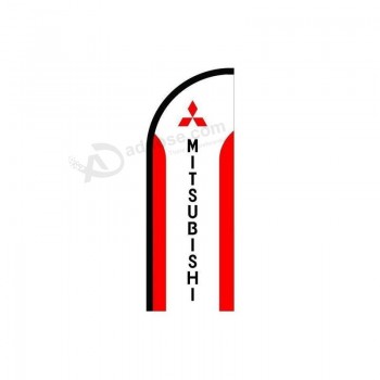 mitsubishi logo sign feather flag Red white, business advertising flags, Pre printed flutter banner flag only