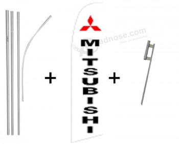 Mitsubishi Quantität 4 Superflagge u. Pfosteninstallationssätze