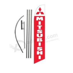 mitsubishi auto dealership advertising feather banner swooper flag sign with flag pole Kit and ground stake