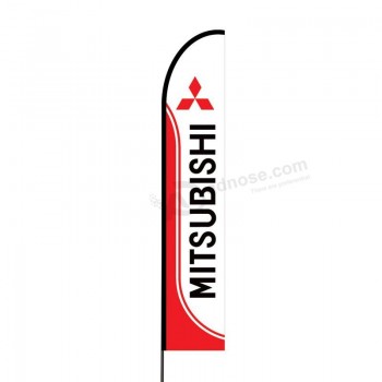 attractive outdoor printed promotional business advertising swooper flutter feather flag/banner mitsubishi flag