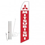 mitsubishi (Red) super novo feather flag - complete with 15ft pole Set and ground spike