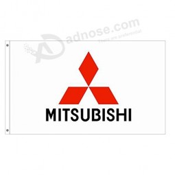 mitsubishi racing flags banner 3x5ft 100% polyester,canvas head with metal grommet
