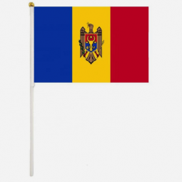 Moldova national hand flag / Moldova country stick flag