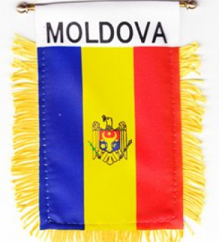 Bandera colgante de ventana de vista trasera del coche de moldova personalizada