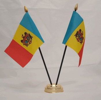 Heiße verkaufende Moldau-Tischplattenflagge mit matel Unterseite