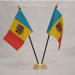 Hot selling Moldova table top flag with matel base