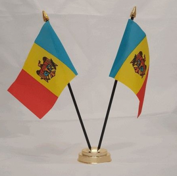 Hot selling Moldova table top flag with matel base