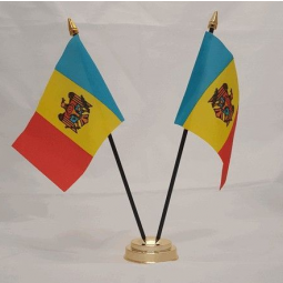 Venta caliente bandera de mesa de moldova con base de matel