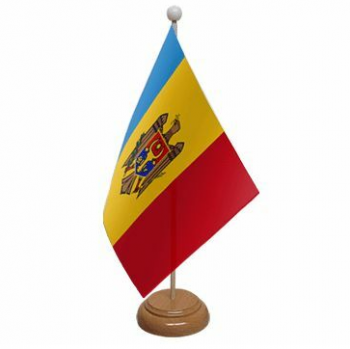 impresión profesional bandera nacional de mesa de moldavia con base
