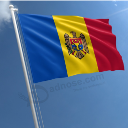 Bandera de moldavia colgante al aire libre material de poliéster bandera de moldavia país