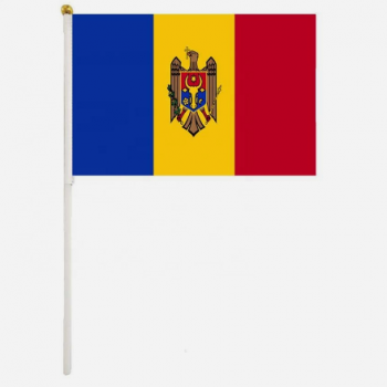 Hand kleine Mini Flagge Moldawien Stick Flagge