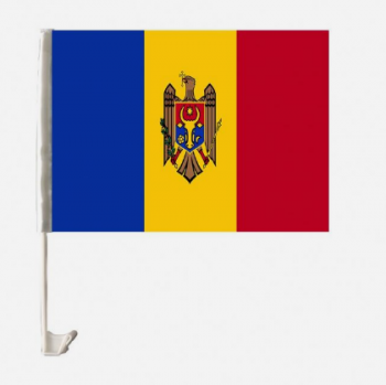 gebreide polyester mini moldova vlag voor autoraam