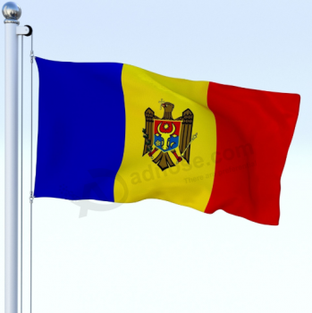 tecido de poliéster moldova bandeira do país para o dia nacional