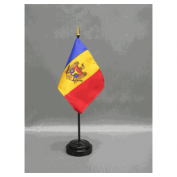 Silk Printing Polyester Moldova Country Table Flag