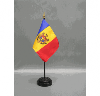 impresión de seda poliéster moldavia bandera de mesa del país
