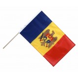 Qualidade superior personalizado impresso poliéster moldova mão bandeira para o dia nacional