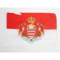 monaco coat OF arms flag 18'' x 12'' cords