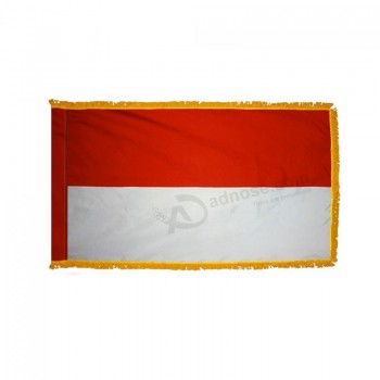 モナコの旗-ナイロン-ポールヘム＆フリンジ付き屋内-3 'x 5'