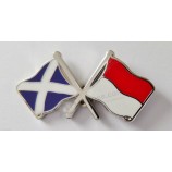 bandera de mónaco y bandera de escocia amistad cortesía Pin insignia