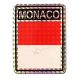 monaco prismatic flag sticker with high quality