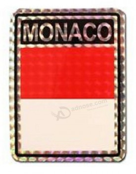 monaco prismatic flag sticker with high quality