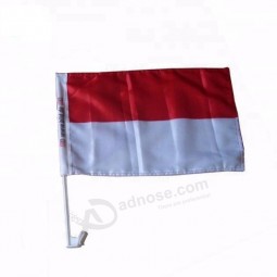 high quality polyester double sided monaco car flags with pole