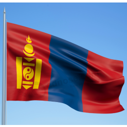 poliéster 3 * 5 pies bandera de mongolia con bandera nacional