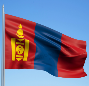 poliéster 3 * 5 pies bandera de mongolia con bandera nacional