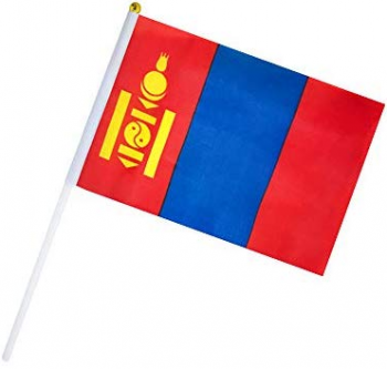 fabriek prijs decoratieve mongolië hand kleine vlag custom