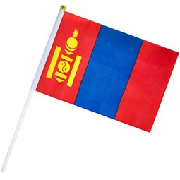 precio de fábrica decorativa mongolia mano pequeña bandera personalizada