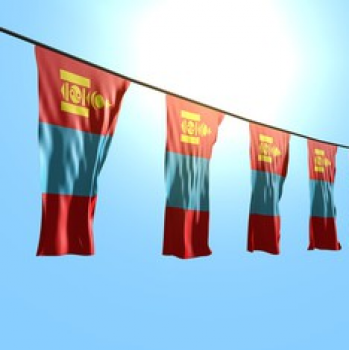 Decoración del día nacional colgando la bandera del empavesado de Mongolia