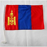 Gedrukte polyester mini Mongolië clip vlag voor autoruit