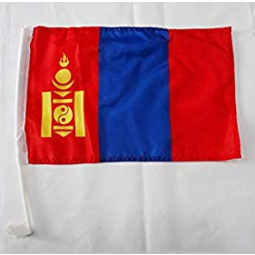 bandeira impressa do poliéster mini mongolia do grampo para a janela de carro