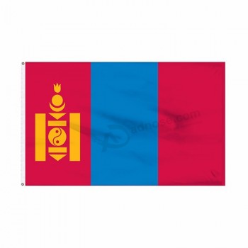 Decoración completa de impresión 3x5ft bandera de mongolia, celebración personalizada bandera de mongolia