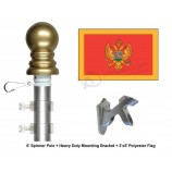 montenegro flag and flagpole Set, choose from over 100 world and international 3'x5' flags and flagpoles, includes montenegrin flag