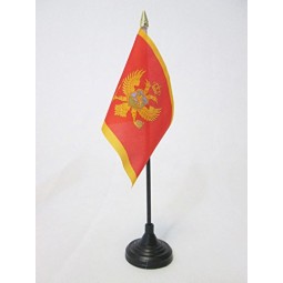 黑山桌旗4英寸x 6英寸-montenegrin桌旗15 x 10厘米-金色矛顶