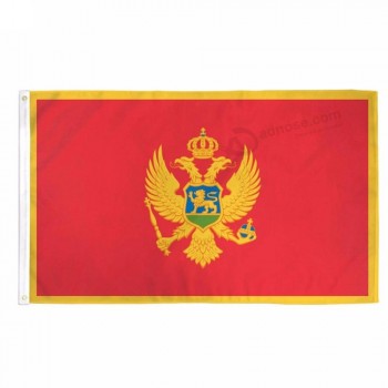 卸売モンテネグロ国旗すべてのサイズの国のカスタムフラグをぶら下げ3 * 5 FTポリエステルシルクプリント