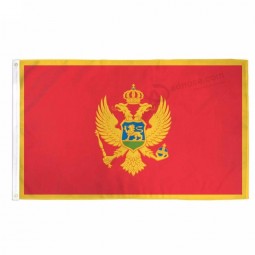 Wholesale 3*5FT Polyester Silk Print Hanging Montenegro national Flag all size Country Custom Flag
