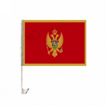 benutzerdefinierte logo doppelseitige polyester flagge montenegro autofensterfahnen